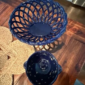 Blue Ceramic Decorative Bowl Set - Home Accents